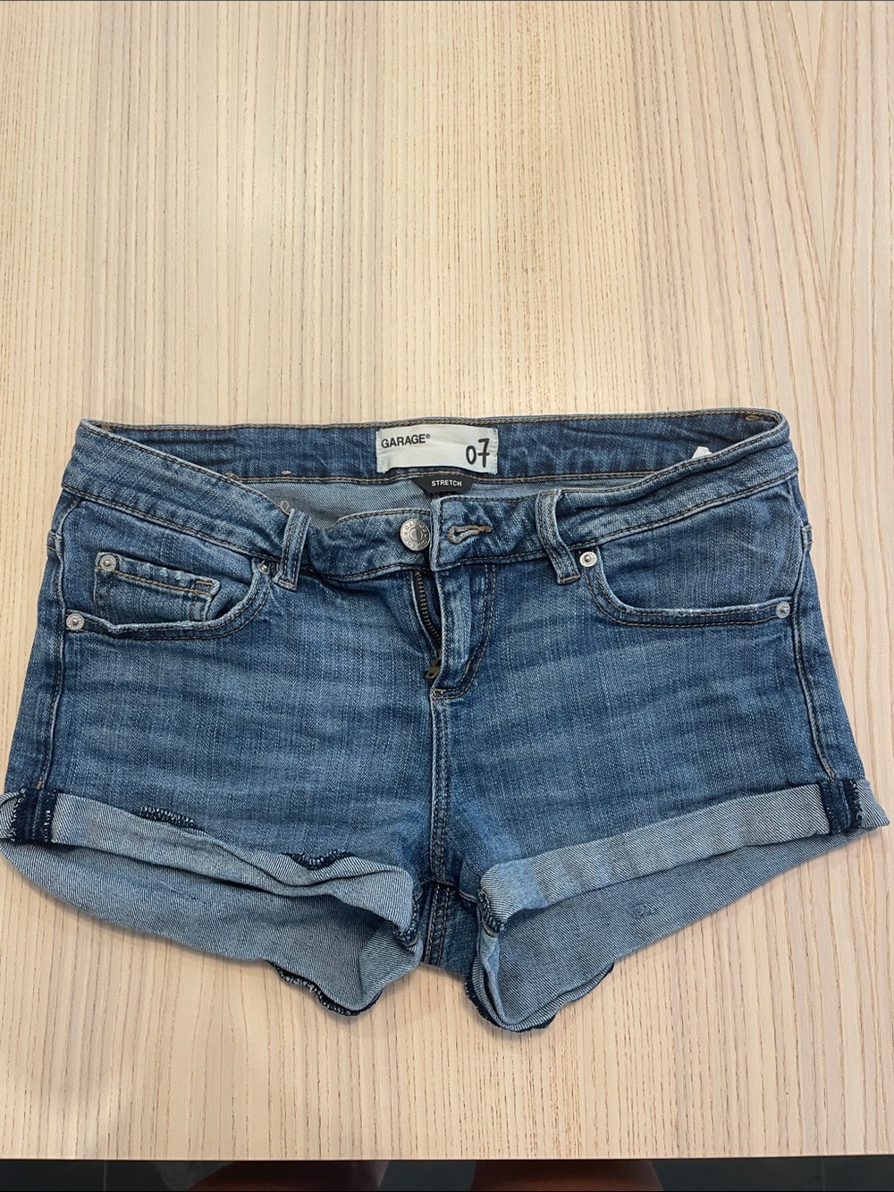 Low rise garage Jean shorts